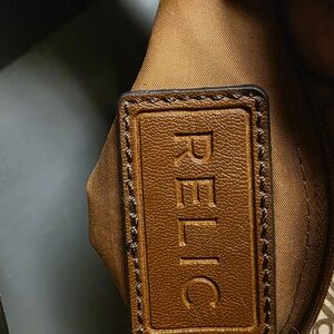 Relic Brown Leather Logo Patch Crossbody or Handbag